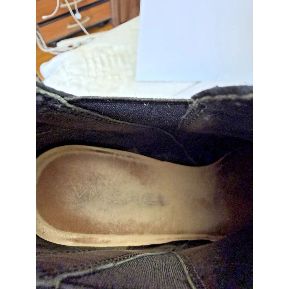 Via Spiga Women's Kenzie Black Suede Wedge Bootie Sz 7M